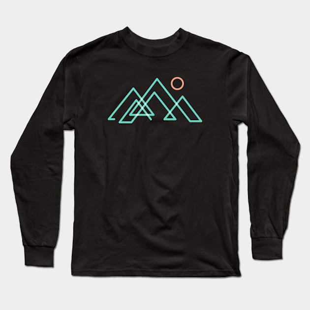 Geometric Landscape Long Sleeve T-Shirt by JuanMedina